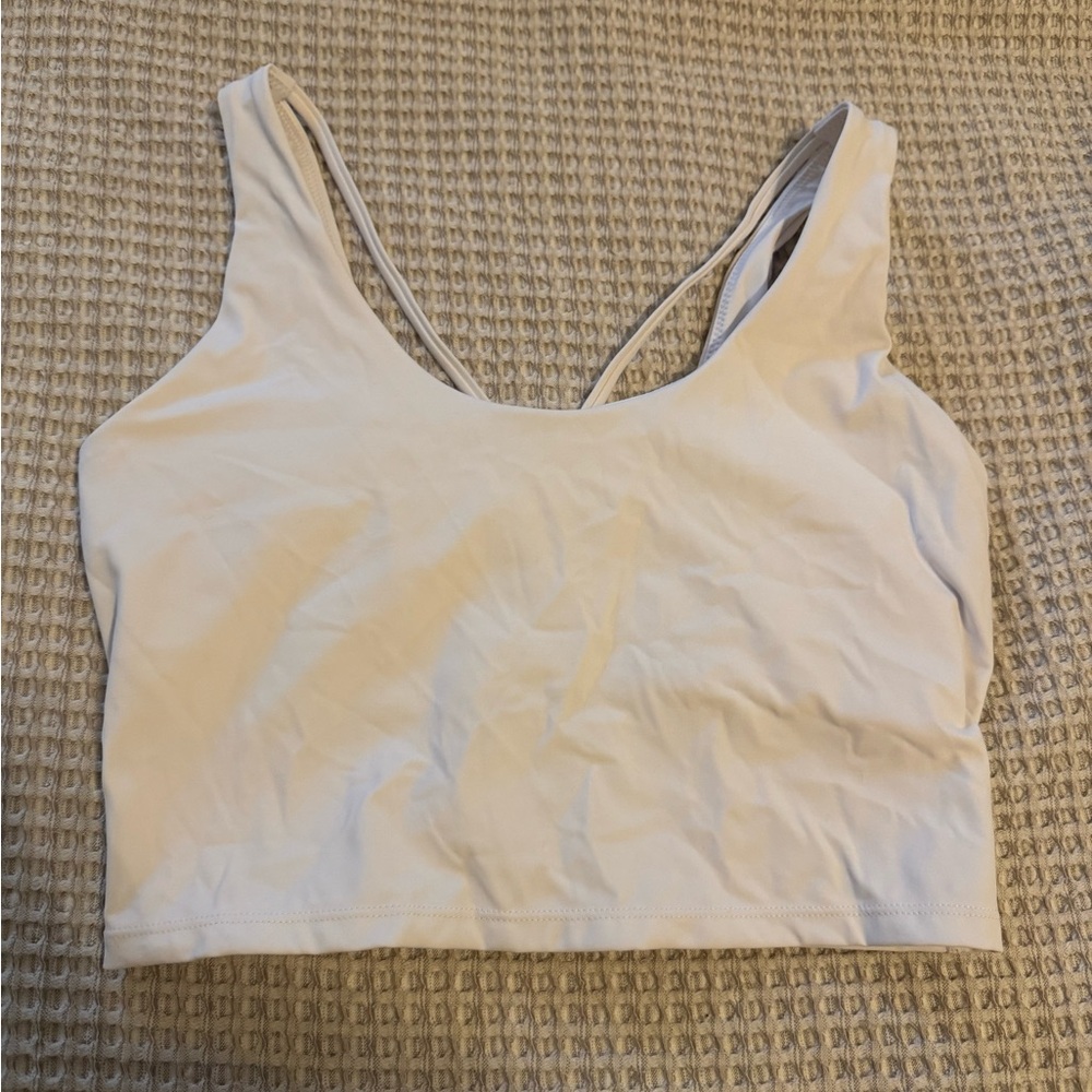 White Strappy Workout Top, Never Worn, Size Medium